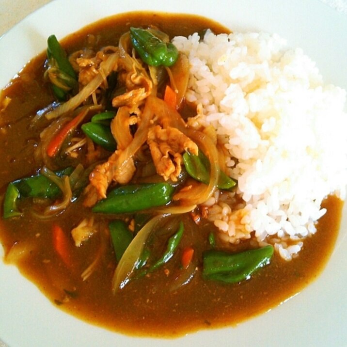 麻婆鍋の残りで一人ランチ！5分でピーマンカレー♡